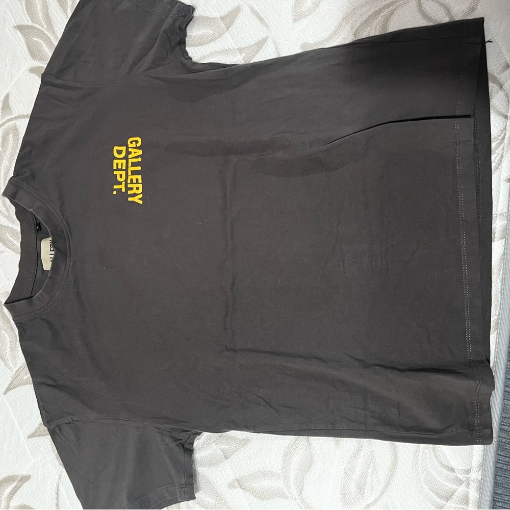 Gallery Dept Charcoal Tee with Yellow Logo